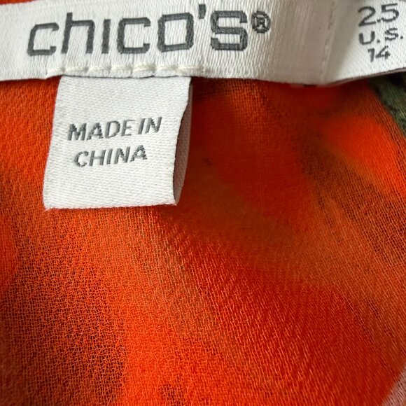 Chico's Size 14 Orchid Pleated Sleeve Blouse, Like New, Sheer, Lightweight - Picture 8 of 9